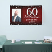 60 en Fabulous Birthday Confetti Foto Spandoek (Beurs)