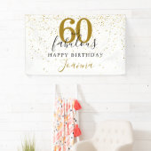 60 en Fabulous Birthday Elegant Gold en Black Spandoek (Insitu)