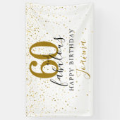 60 en Fabulous Birthday Elegant Gold en Black Spandoek (Verticaal)