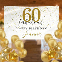 60 en Fabulous Birthday Elegant Gold en Black