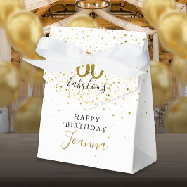 60 en Fabulous Birthday Gold en Black Elegant Bedankdoosjes