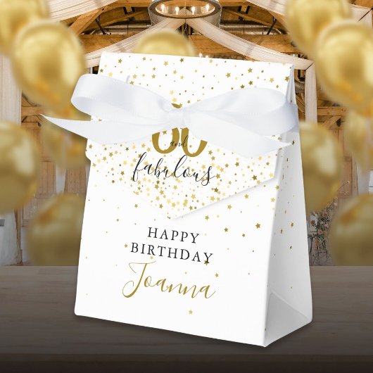 60 en Fabulous Birthday Gold en Black Elegant Bedankdoosjes