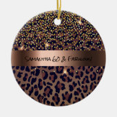 60- en Fabulous Birthday Party leopard-patroonglas Keramisch Ornament (Voorkant)