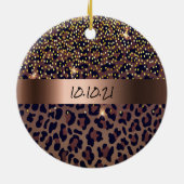 60- en Fabulous Birthday Party leopard-patroonglas Keramisch Ornament (Achterkant)