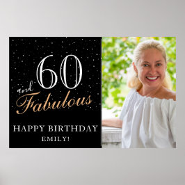 60 en Fabulous Black 60th Birthday Party Foto Poster