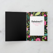 60 en Fabulous Bold Vrouw Cartoon Verjaardag Kaart (Binnen)