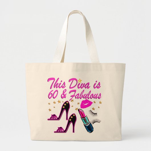 60 EN FABULOUS DIVA GROTE TOTE BAG (Voorkant)