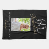 60 en Fabulous Elegant 60th Birthday Foto Theedoek (Horizontaal)