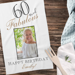 60 en Fabulous Elegant 60th Birthday Foto Theedoek