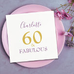 60 en Fabulous Elegant 60th Birthday Paars Gold Servet<br><div class="desc">Je bent 60 laat deze prachtige mijlpaal van 60 jaar vieren met elegantie en genade. Voeg jouw naam toe aan deze stijlvolle,  elegante,  minimalistische,  60e verjaardagsfeesttypografie in Gold en paars,  waarin u aankondigt dat u inderdaad 60 jaar en Fabulous bent.</div>
