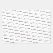 60 en Fabulous Elegant Black 60th Birthday Inpakpapier Vel (Voorkant 3)