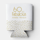 60 en Fabulous Elegant Gold Glitter 60e verjaardag Blikjeskoeler (Achterkant)