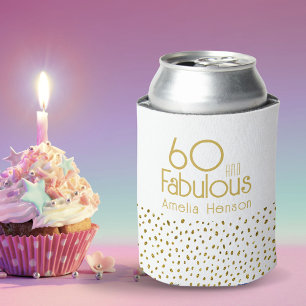 60 en Fabulous Elegant Gold Glitter 60e verjaardag Blikjeskoeler