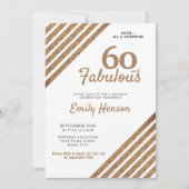 60 en Fabulous Elegant Gold Glitter 60e verjaardag Kaart (Voorkant)