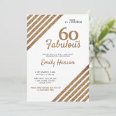 60 en Fabulous Elegant Gold Glitter 60e verjaardag Kaart (Staand voorkant)
