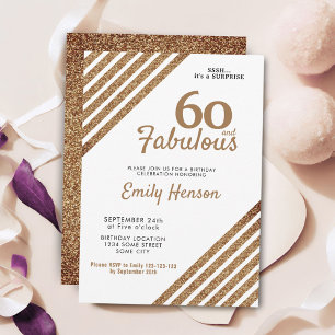 60 en Fabulous Elegant Gold Glitter 60e verjaardag Kaart