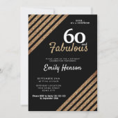 60 en Fabulous Elegant Gold Glitter 60e verjaardag Kaart (Voorkant)