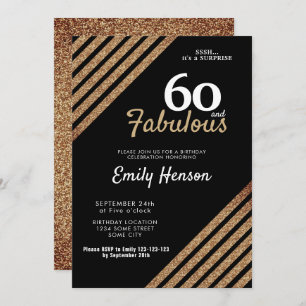 60 en Fabulous Elegant Gold Glitter 60e verjaardag Kaart