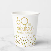 60 en Fabulous Elegant Gold Glitter 60e verjaardag Papieren Bekers (Voorkant)