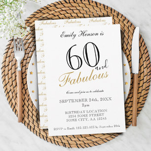 60 en Fabulous Elegant Script Birthday Kaart