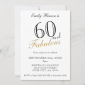60 en Fabulous Elegant Script Verjaardag Kaart (Voorkant)