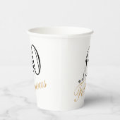 60 en Fabulous Elegant White Script Birthday Papieren Bekers (Rechts)