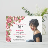 60 en Fabulous Floral | 60e verjaardag van de uitn Kaart (Staand voorkant)