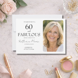 60 en Fabulous Foto 60ste verjaardagsfeestje Kaart
