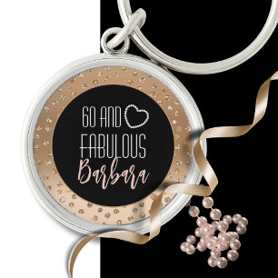 60 en Fabulous Girly Fancy Goud Zwart Blush Roze Sleutelhanger
