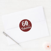 60 en Fabulous Glitter Rood 60ste Verjaardag Ronde Sticker (Envelop)