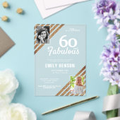 60 en Fabulous Gold Glitter 2 Foto 60e verjaardag Acryl Uitnodigingen (Insitu (Huwelijk))