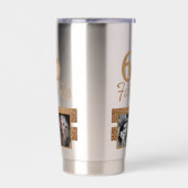 60 en Fabulous Gold Glitter 2 Foto 60e verjaardag Geïsoleerde Drinkbeker (Links)