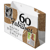 60 en Fabulous Gold Glitter 2 Foto 60e verjaardag Groot Cadeauzakje (Achterkant Gekanteld)