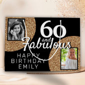 60 en Fabulous Gold Glitter 2 Foto 60e verjaardag Groot Cadeauzakje