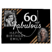 60 en Fabulous Gold Glitter 2 Foto 60e verjaardag Groot Cadeauzakje (Achterkant)