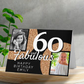 60 en Fabulous Gold Glitter 2 Foto 60e verjaardag Kaart