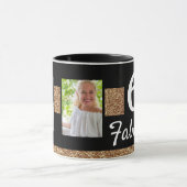60 en Fabulous Gold Glitter 2 Foto 60e verjaardag Mok (Midden)