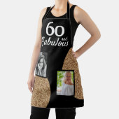 60 en Fabulous Gold Glitter 2 Foto 60e verjaardag Schort (Insitu)