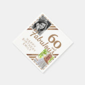 60 en Fabulous Gold Glitter 2 Foto 60e verjaardag Servet (Hoek)