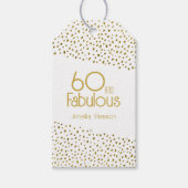 60 en Fabulous Gold Glitter 60th Birthday Cadeaulabel (Voorkant)