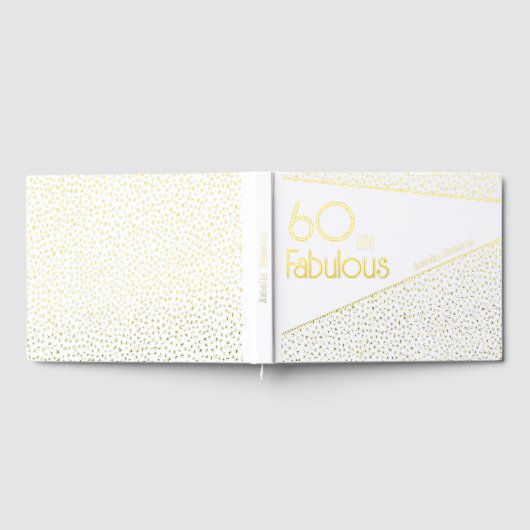 60 en Fabulous Gold Glitter 60th Birthday Gastenboek (Volledig)