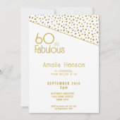 60 en Fabulous Gold Glitter 60th Birthday Kaart (Voorkant)