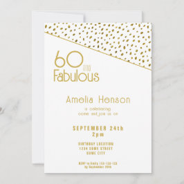 60 en Fabulous Gold Glitter 60th Birthday Kaart