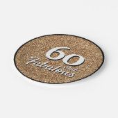 60 en Fabulous Gold Glitter 60th Birthday Papieren Bordje (Gekanteld)