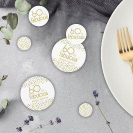 60 en Fabulous Gold Glitter 60th Birthday Party Confetti