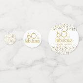 60 en Fabulous Gold Glitter 60th Birthday Party Confetti (Achterkanten)