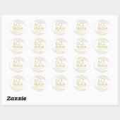 60 en Fabulous Gold Glitter 60th Birthday Ronde Sticker (Vel)