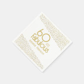 60 en Fabulous Gold Glitter 60th Birthday Servet (Hoek)