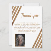 60 en Fabulous Gold Glitter Photo 60th Birthday Bedankkaart (Voorkant)