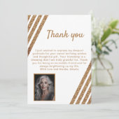 60 en Fabulous Gold Glitter Photo 60th Birthday Bedankkaart (Staand voorkant)